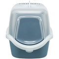 Trixie Kattenbak Vico Open Top Met Kap Blauw Grijs / Wit