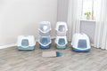 Trixie Kattenbak Vico Open Top Met Kap Blauw Grijs / Wit