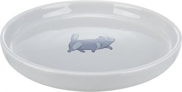 Trixie Voerbak / Waterbak Plat En Breed Kattenprint Grijs