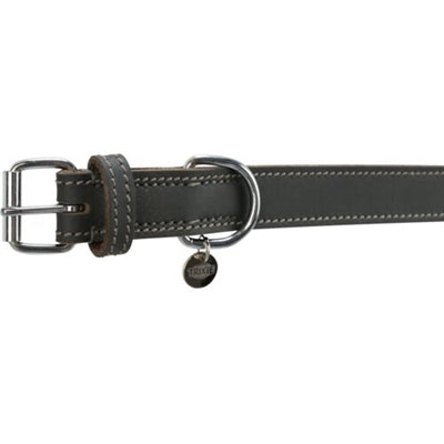Trixie Halsband Hond Rustic Vetleer Grijs
